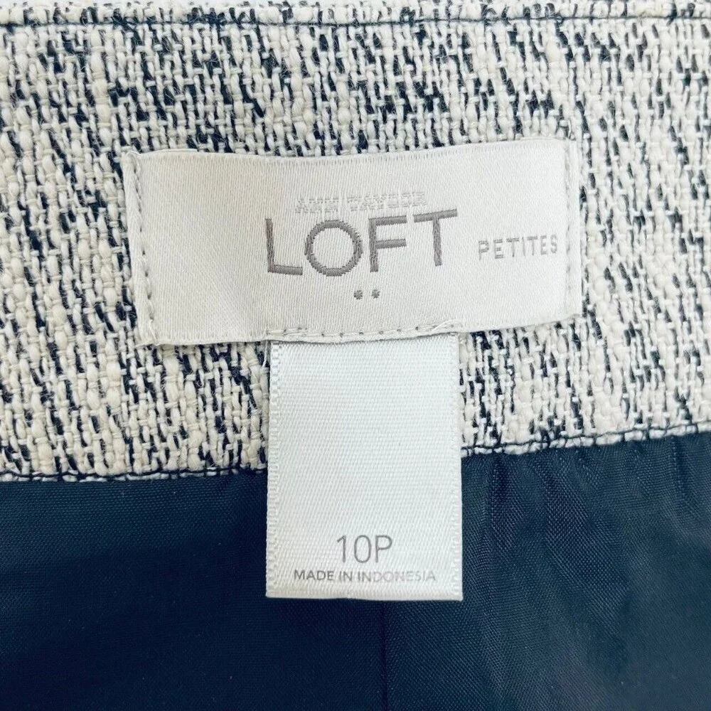 Ann Taylor LOFT Skirt Sz 10P Women’s Straight Mini Lined Maroon Gray White - Picture 7 of 10